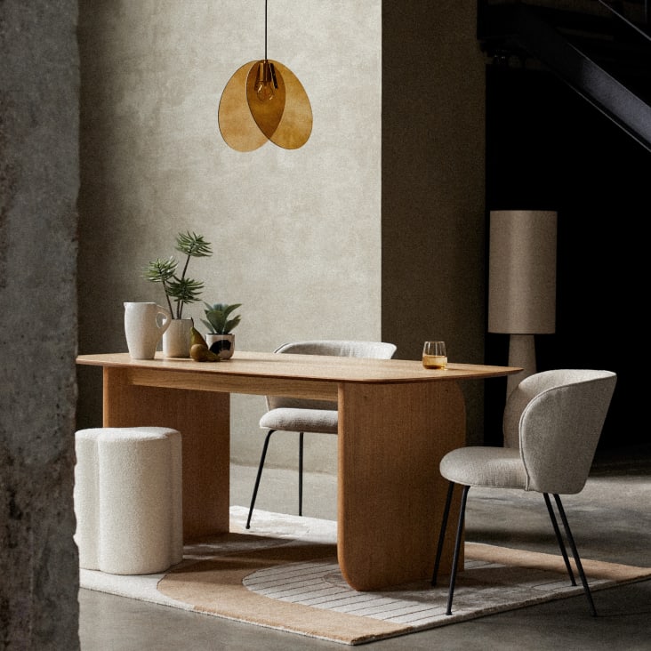 Maisons Du Monde CANABASSAS - Lámpara De Pie De Poliéster Reciclado Beige Y Negro Alt.140