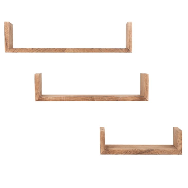 Maisons du Monde CANDICE - Estanterías de madera de paulonia (x3)