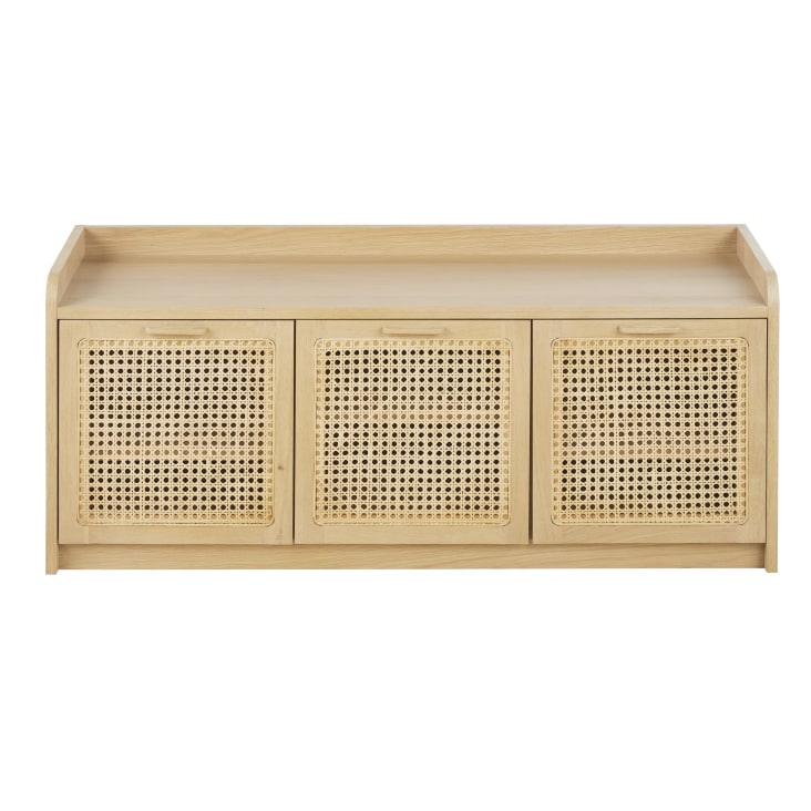 Maisons du Monde Canopy - Banco con 3puertas de rejilla de ratán