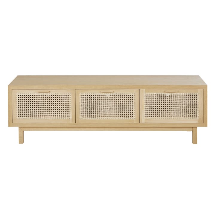 Maisons Du Monde Canopy - Mueble De TV Con 3 Trampillas De Rejilla De Mimbre