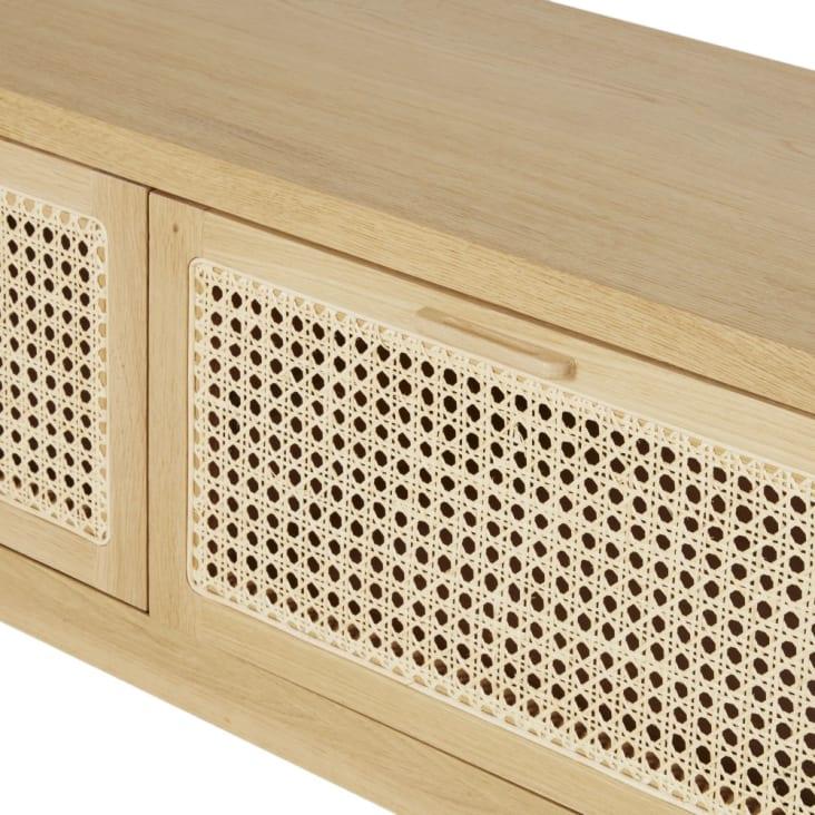 Maisons Du Monde Canopy - Mueble De TV Con 3 Trampillas De Rejilla De Mimbre