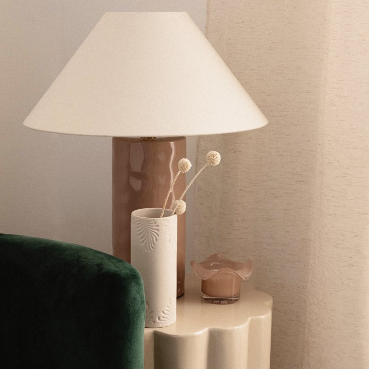 Maisons Du Monde Cardenas - Jarrón De Gres Crudo Con Dibujos Altura 17 Cm