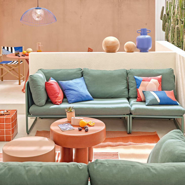 Maisons Du Monde Carilo - Sofá De Jardín De 2 Plazas En Verde Azulado