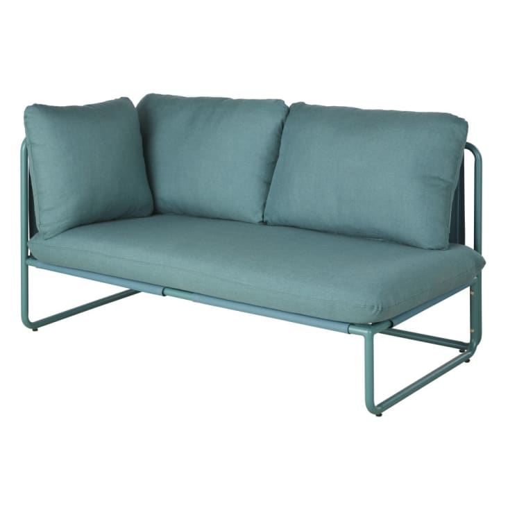 Maisons Du Monde Carilo - Sofá De Jardín De 2 Plazas En Verde Azulado