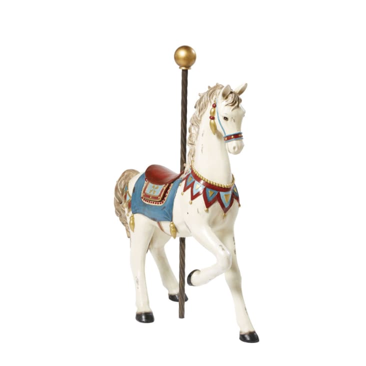 Maisons Du Monde CARROUSEL - Figura De Caballo Color Crudo Con Efecto Envejecido Alt.53