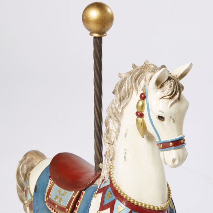 Maisons Du Monde CARROUSEL - Figura De Caballo Color Crudo Con Efecto Envejecido Alt.53