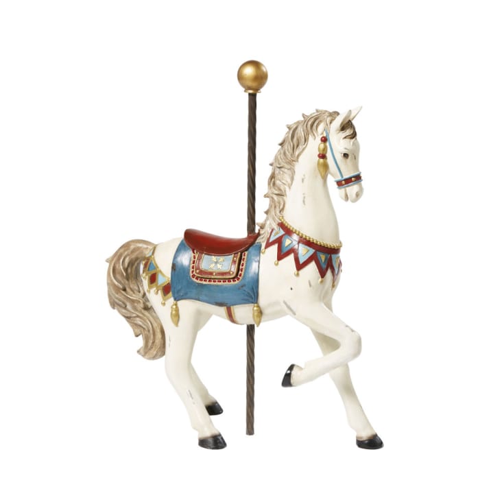 Maisons du Monde CARROUSEL - Figura de caballo color crudo con efecto envejecido Alt.53