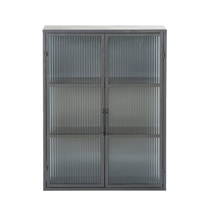 Maisons du Monde CARTER - Estantería de metal negro con 2 puertas de vidrio armado