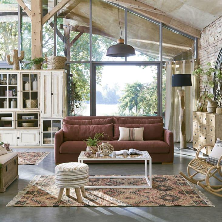 Maisons Du Monde Cascabel - Banco Con Baúl De Almacenaje De Abeto Y Algodón