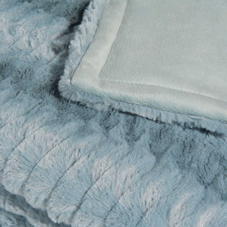 Maisons Du Monde Cassandre - Manta Imitación Piel Azul 150x200