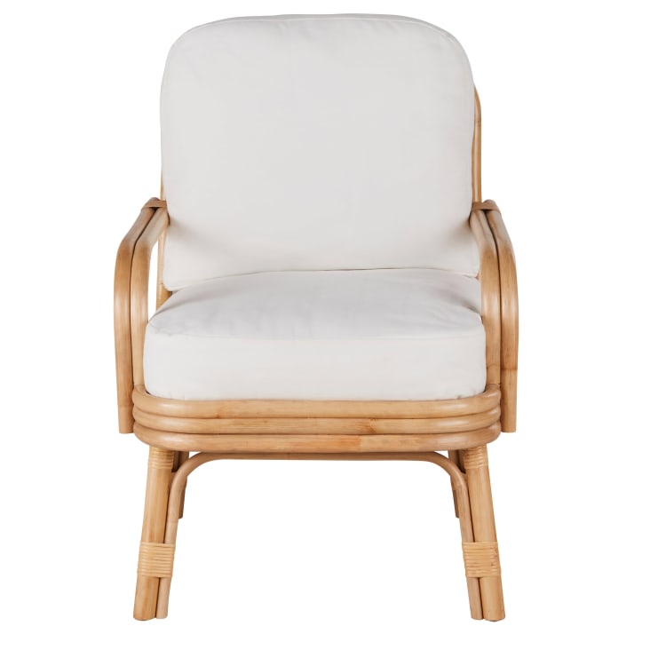 Maisons Du Monde Cassis - Sillón De Ratán Y Tela Color Crudo