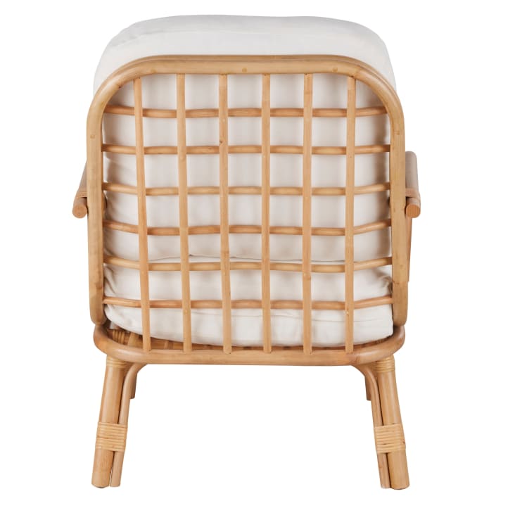 Maisons Du Monde Cassis - Sillón De Ratán Y Tela Color Crudo