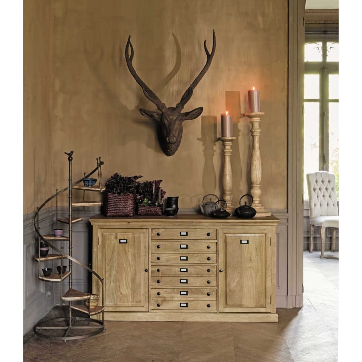 Maisons Du Monde Castellane - Estantería Escalera De Abeto Y Metal Con Efecto óxido