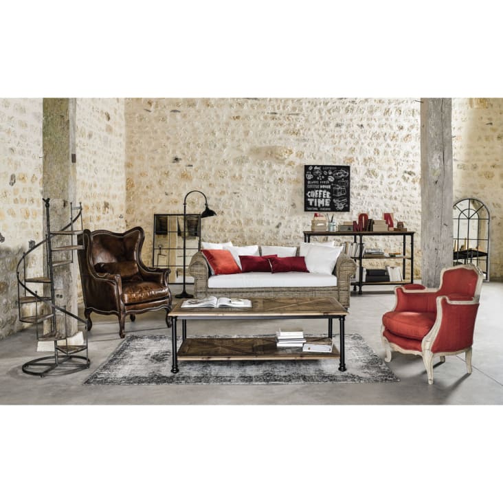 Maisons Du Monde Castellane - Estantería Escalera De Abeto Y Metal Con Efecto óxido