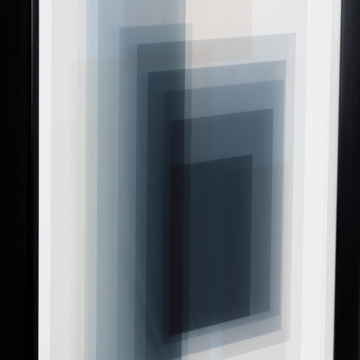 Maisons Du Monde Cesil - Cuadro Con Cristal Azul Blanco Y Negro De 50x60 Cm