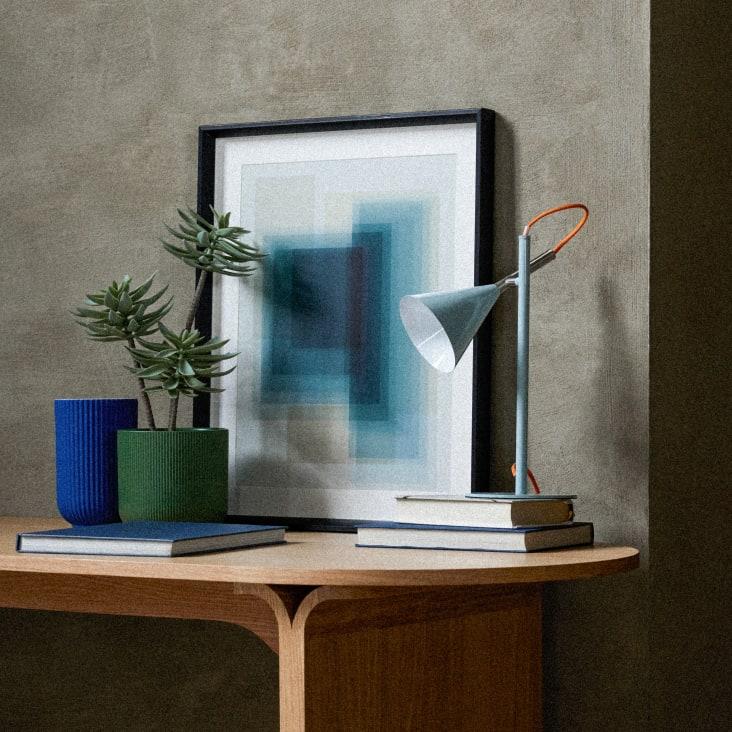 Maisons Du Monde Cesil - Cuadro Con Cristal Azul Blanco Y Negro De 50x60 Cm