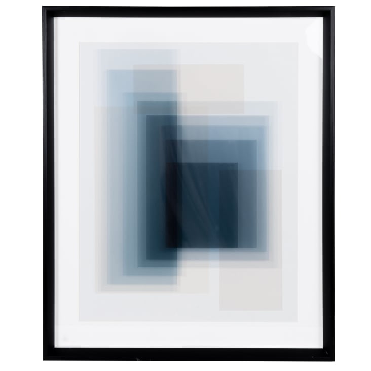 Maisons du Monde Cesil - Cuadro con cristal azul blanco y negro de 50x60 cm