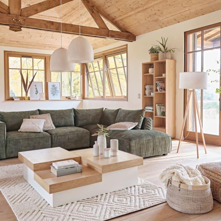 Maisons Du Monde Cesta Bola De Fibra Vegetal Blanca