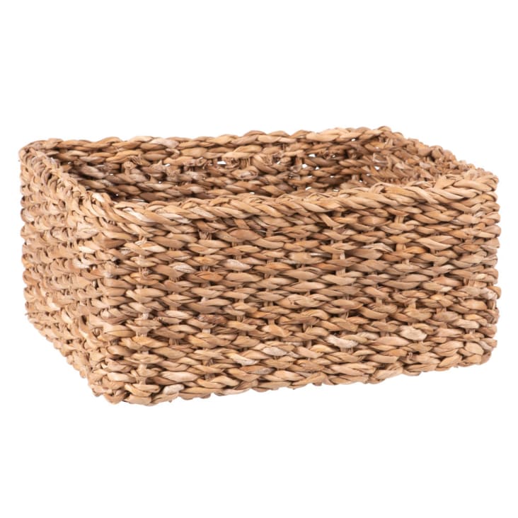 Maisons du Monde Cesta cuadrada de fibra vegetal 22 x 22 cm