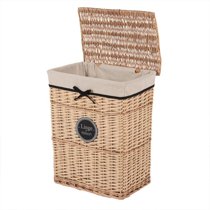 Maisons Du Monde Cesta Trenzada Para La Ropa Con Lazo Negro Alt.58