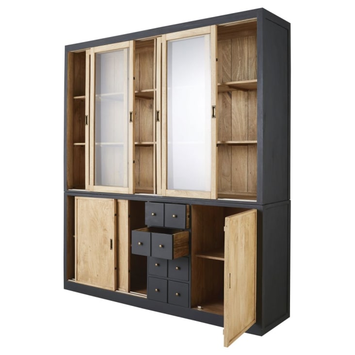 Maisons Du Monde Cezanne - Alacena Con 7 Puertas De Mango Macizo Y Vidrio Templado