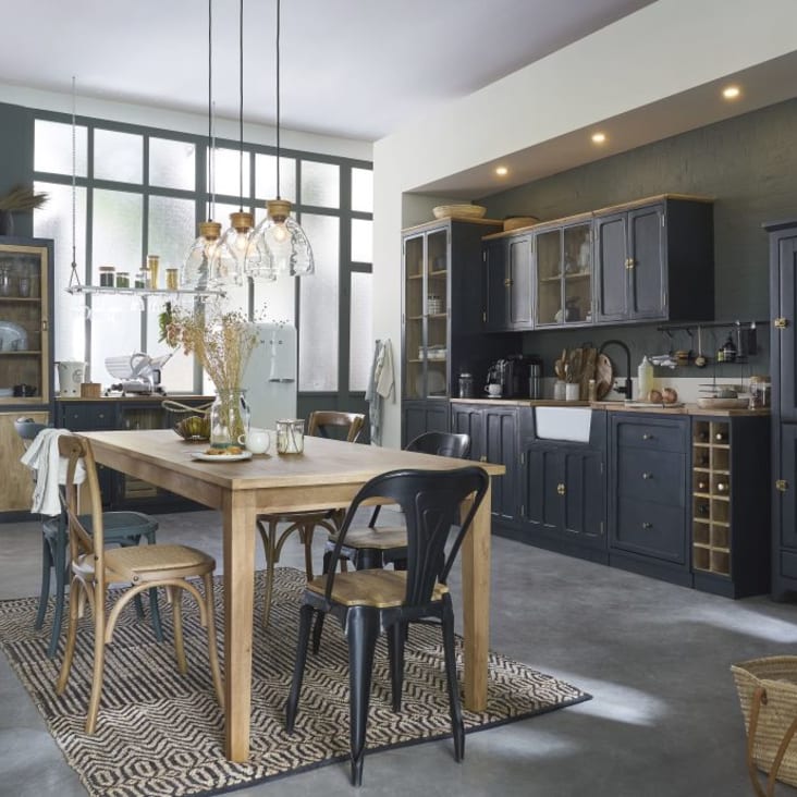 Maisons Du Monde Cezanne - Alacena Con 7 Puertas De Mango Macizo Y Vidrio Templado