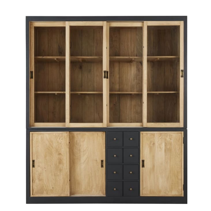 Maisons du Monde Cezanne - Alacena con 7 puertas de mango macizo y vidrio templado