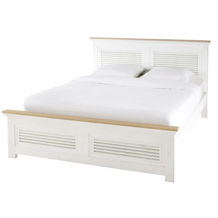 Maisons Du Monde Cezembre - Cama De 160x200 De Mango Macizo Blanco
