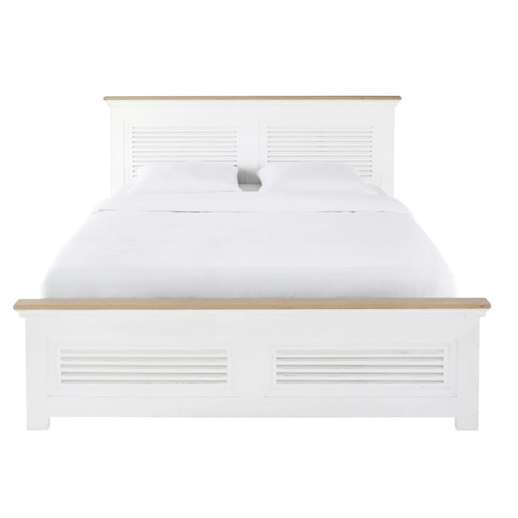Maisons du Monde Cezembre - Cama de 160x200 de mango macizo blanco