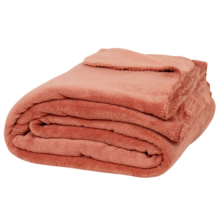 Maisons du Monde Chaleur - Manta polar de poliéster reciclado rosa de 230x150 cm
