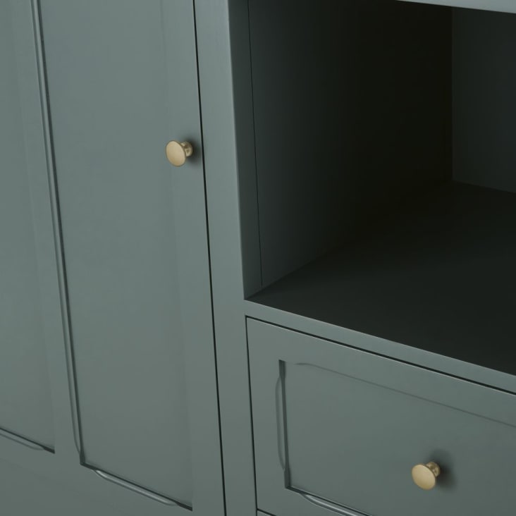 Maisons Du Monde Chamarel - Armario Asimétrico Con 1 Puerta Y 3 Cajones En Verde