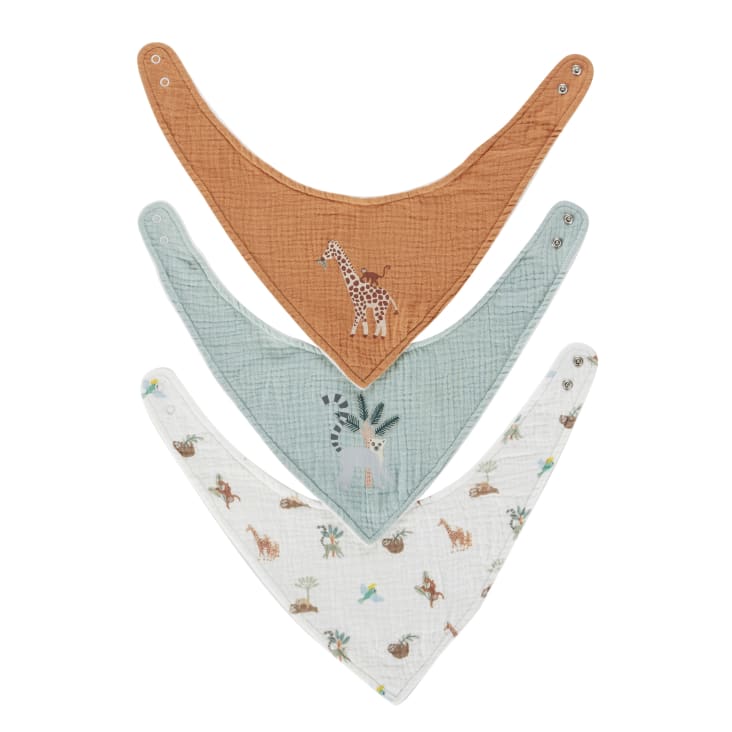 Maisons du Monde Chamarel - Baberos bandanas con estampados multicolores (x3)