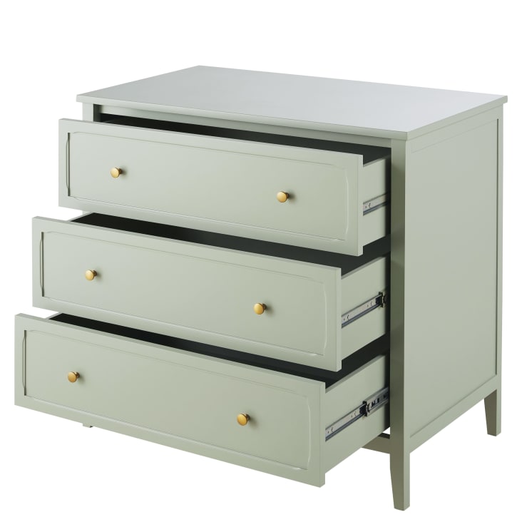 Maisons Du Monde Chamarel - Cómoda Compatible Con Cambiador De 3 Cajones Verde Claro