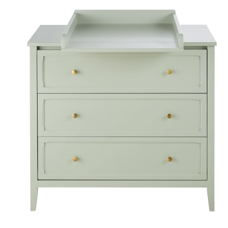 Maisons Du Monde Chamarel - Cómoda Compatible Con Cambiador De 3 Cajones Verde Claro