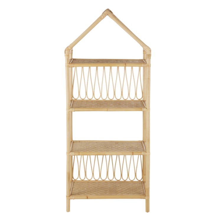 Maisons du Monde Chamarel - Librería casa infantil en ratán y bambú beige