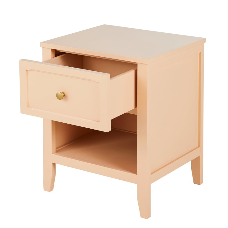 Maisons Du Monde Chamarel - Mesita De Noche 1 Cajón De Metal Color Melocotón