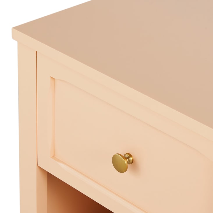 Maisons Du Monde Chamarel - Mesita De Noche 1 Cajón De Metal Color Melocotón