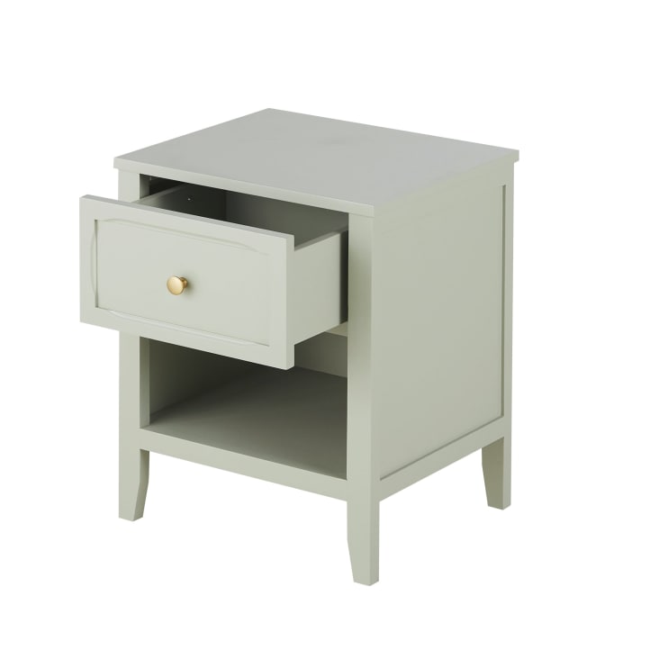 Maisons Du Monde Chamarel - Mesita De Noche Con 1 Cajón 1 Estante Verde Claro