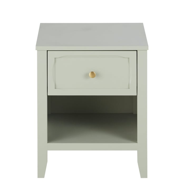 Maisons du Monde Chamarel - Mesita de noche con 1 cajón 1 estante verde claro