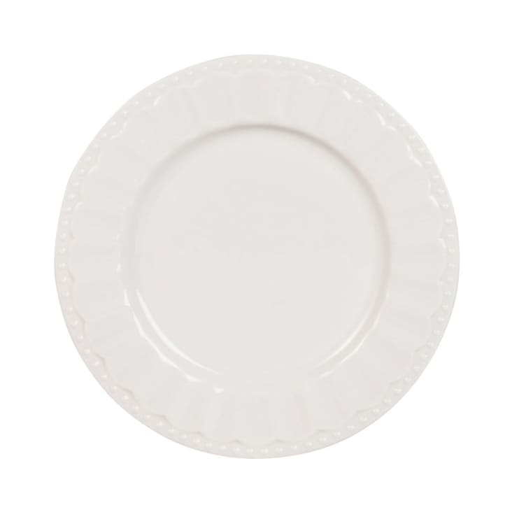 Maisons du Monde CHARLOTTE - Lote de 8 - Plato de postre de porcelana blanca