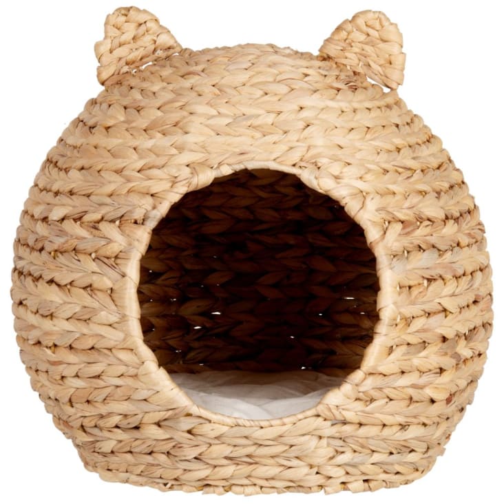 Maisons du Monde CHAT - Cama redonda para gatos de fibra vegetal beige y algodón de color crudo