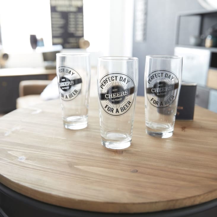 Maisons Du Monde CHEERS - Lote De 6 - Jarra De Cerveza De Cristal
