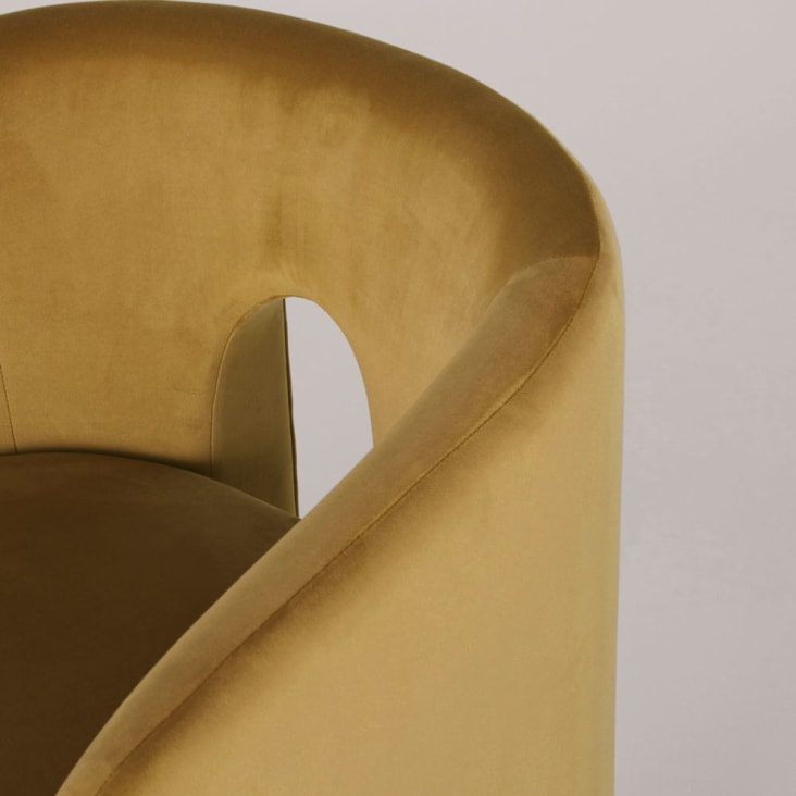 Maisons Du Monde Chess - Silla De Comedor De Terciopelo Ocre