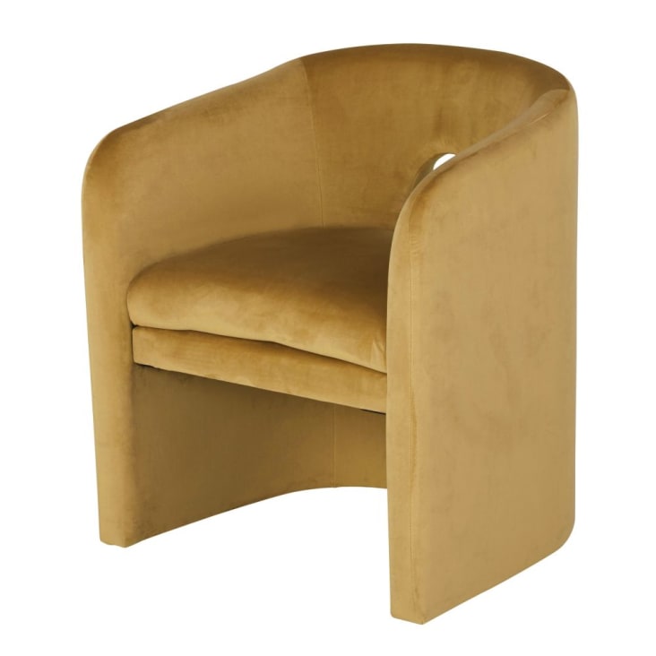 Maisons du Monde Chess - Silla de comedor de terciopelo ocre