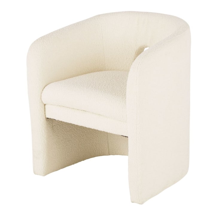 Maisons du Monde Chess - Silla de rizo blanco con reposabrazos