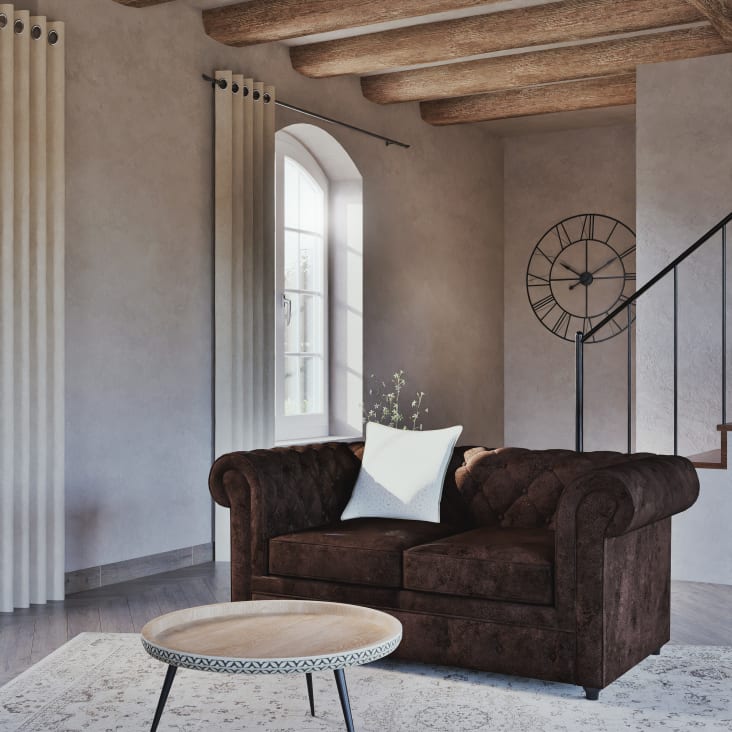 Maisons Du Monde Chesterfield - Sofá Capitoné De 2 Plazas De Antelina Marrón