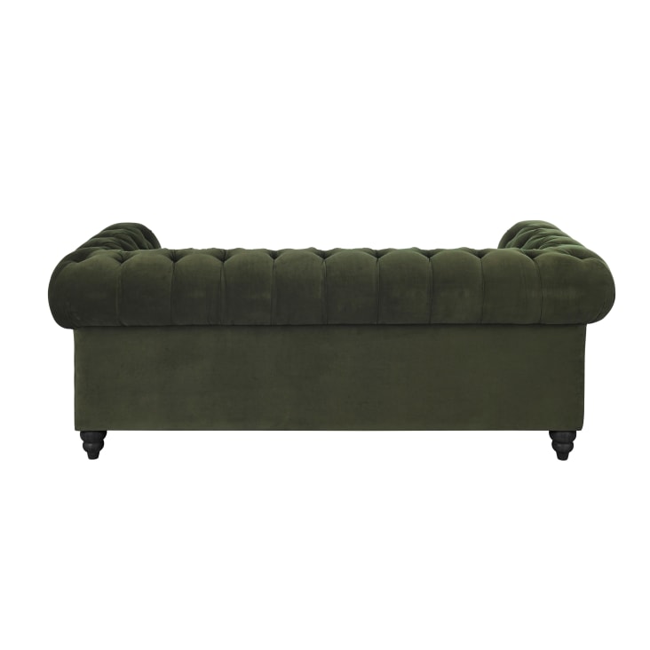 Maisons Du Monde Chesterfield - Sofá De 3/4 Plazas De Terciopelo De Algodón Verde