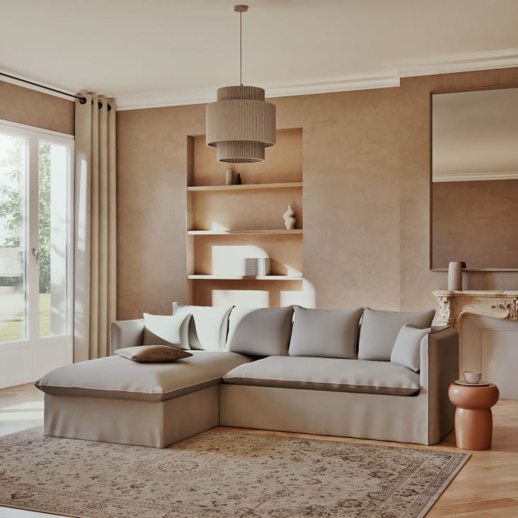 Maisons Du Monde Chianni - Mesa Auxiliar De Arcilla Y Gres Beige