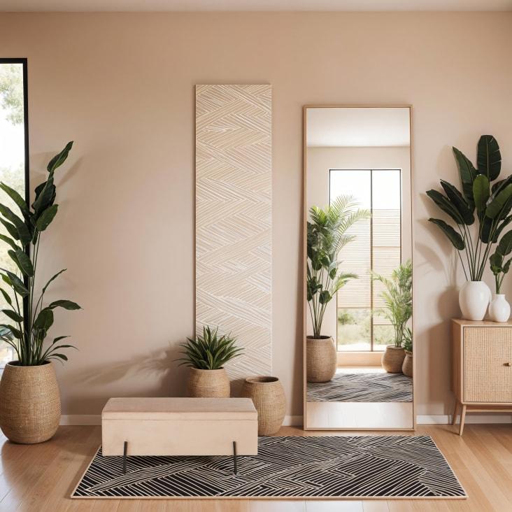 Maisons Du Monde CHRIS - Banqueta Baúl De Metal Dorado Y Terciopelo Beige