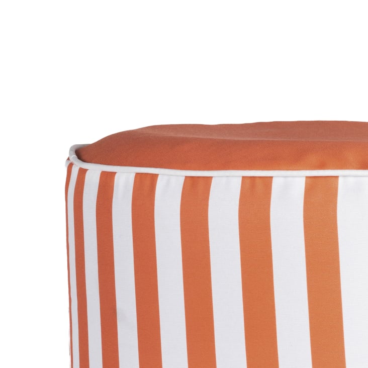 Maisons Du Monde CHRISTEL - Puf Inflable Naranja Y Blanco